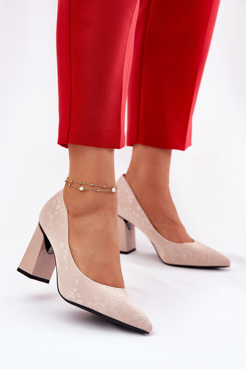 Elegant Heels On A Heel In Pink Vinceza 62223 Beige