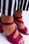 Women's Stiletto Sandals Sergio Leone SK868 Fuchsia Suede Mersi
