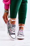 Low Sneakers With Green Flowers Desiree 