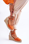Suede Espadrilles Wedge Sandals Orange Cammer 