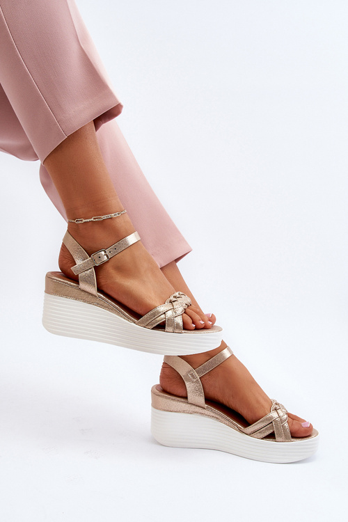 Golden Wedge Sandals Esinna