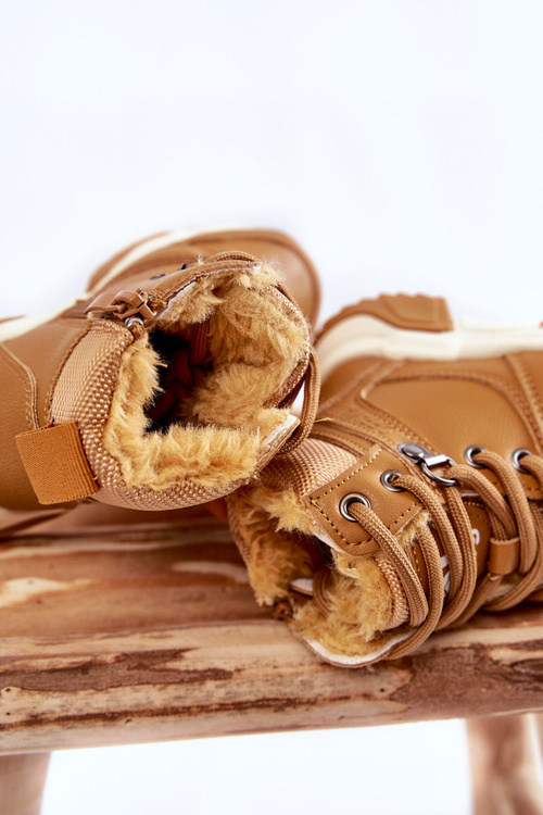 Children's Boots Warm Trappers With Zipper Camel Marvin