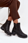 Women's Block Heel Boots with Heating Black Kalivana