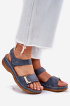 Comfortable Women's Wedge Sandals Blue Sadevale