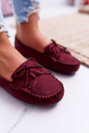 Women's Suede Moccasins Maroon Espanto