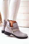 Suede Boots With A Chain Grey Elvira