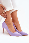Stiletto Shoes From Eco Suede Purple Vannith