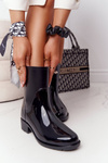 Shiny Rubber Boots Galoshes Black Rainy Day