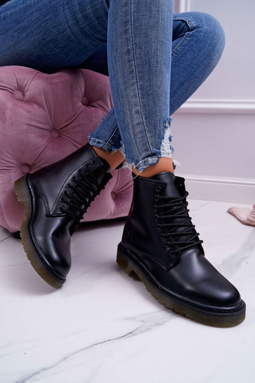 Women's Trapper Boots Glans Big Star Leather Black EE274001