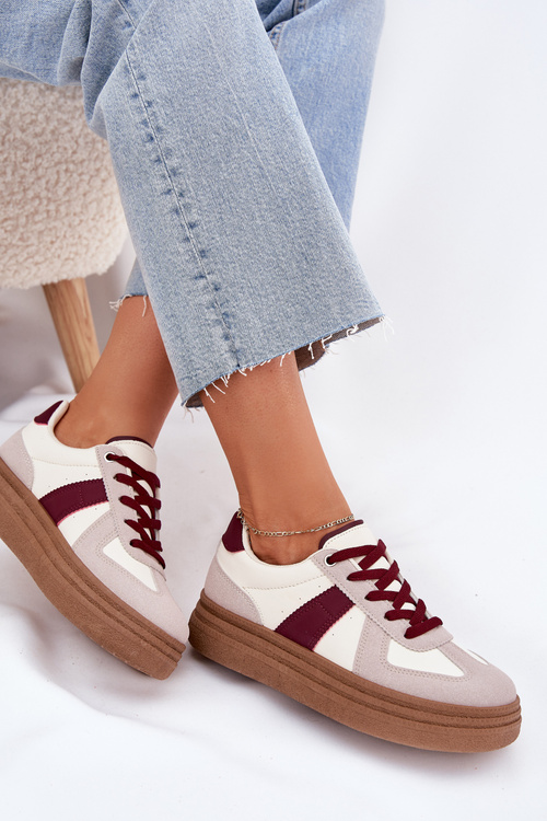 Ladies platform sneakers burgundy Dovina