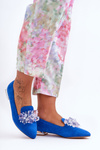 Women's Decorated Loafers On Flat Heel Blue Sloane