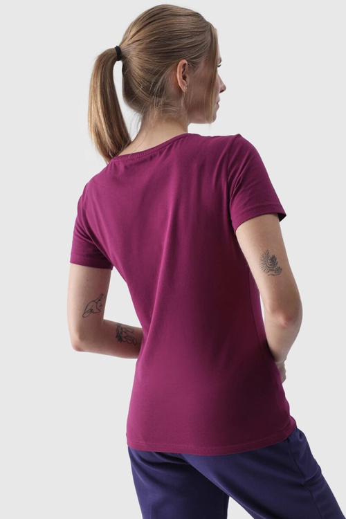 Women's Smooth T-Shirt With Logo Purple 4F 4FWMM00TTSHF1845-51S