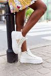 Women's High Sneakers On A Platform White Manhattan