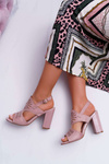 Women's Stiletto Sandals Sergio Leone SK852 Suede Pink Diven