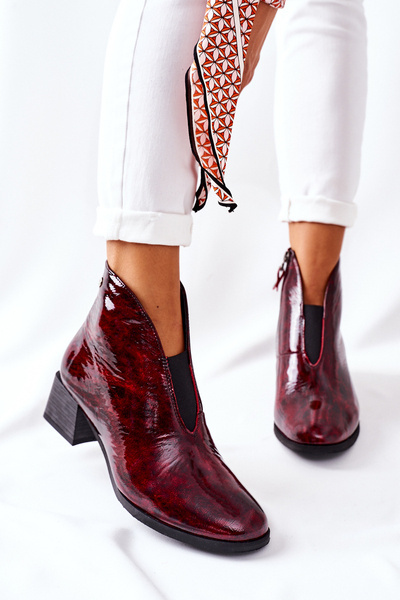 Leather Insulated Boots Maciejka 04777-13 Dark Red