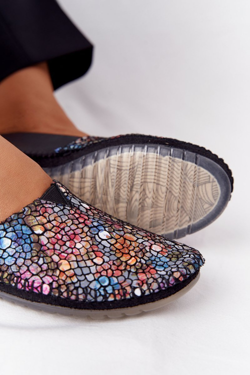 Damskie Skórzane Baleriny Maciejka 01930-87 Czarne