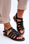 Leather Sandals With Straps Black Lawren