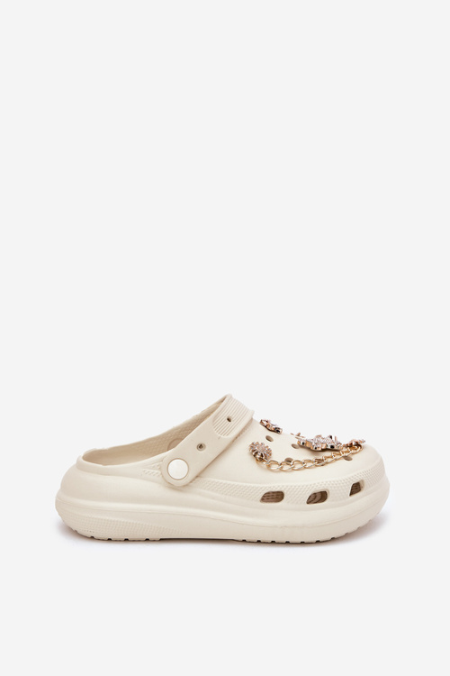 Women's Foam Slippers With Accessories Beige Linaviela