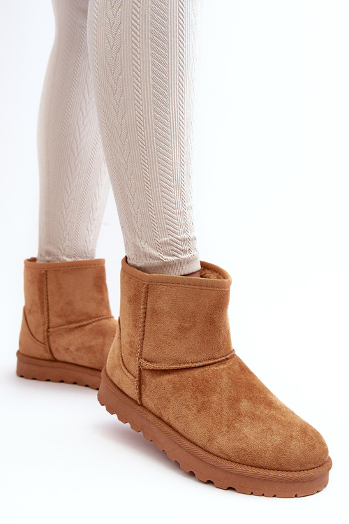 Women's Suede Snow Boots Lined Camel Nanga