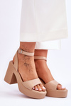 Fashionable Sandals On Massive Heel Pink Karmine