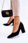 Classic Suede Pumps On A Heel Black Kendra