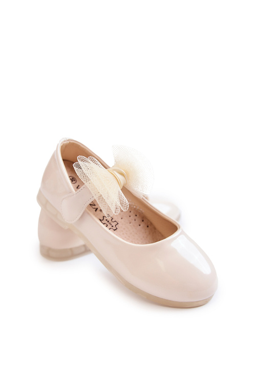 Lacquered Children's Ballerinas With Velcro Light beige Carla