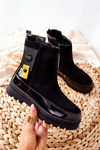 Children's Boots Lacquered Suede Black My Lovely