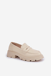 Ladies Moccasins Made Of Eco Leather Light Beige Sendall