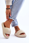 Women's Lightweight Foam Platform Slippers Beige Milton
