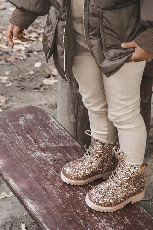 Children's Insulated Glitter Boots Rose Gold Mermaid