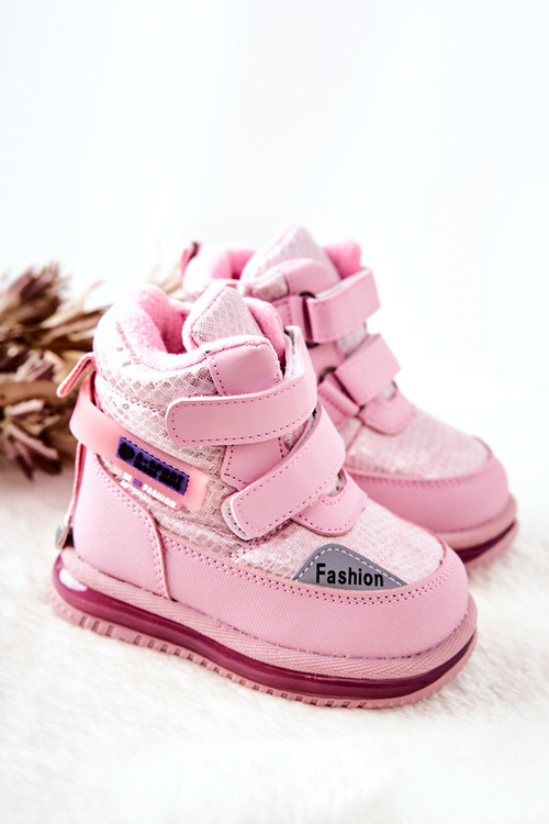 Insulated Snow Boots Zipper Pink Hesiera