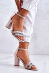 Leather Sandals Openwork Lewski 2869 Pearl Pink