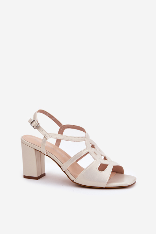 Ladies Heeled Sandals Sergio Leone SK884 Pearl