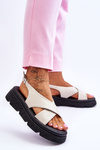 Fashionable Platform Sandals Beige Chester