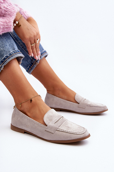 Women's Classic Gray Moccasins Olevin