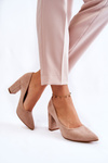 Classic Suede Pumps On A Heel Dark beige Kendra