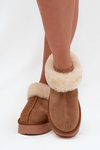 Leather Suede Snow Boots for Women with Fur Camel Mivelle