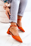 Suede pointed pumps Orange Calliope