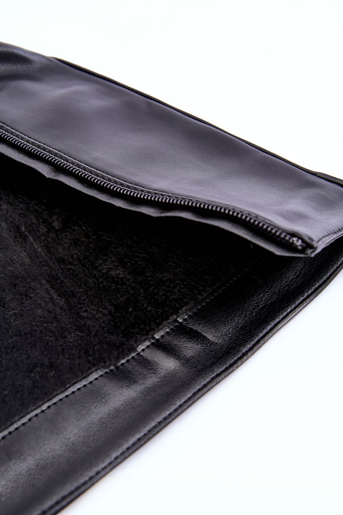 Kozaki Oficerki Damskie Płaski Obcas Skóra Czarne BC-321