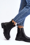 Women's black zip-up ankle boots Ramhel