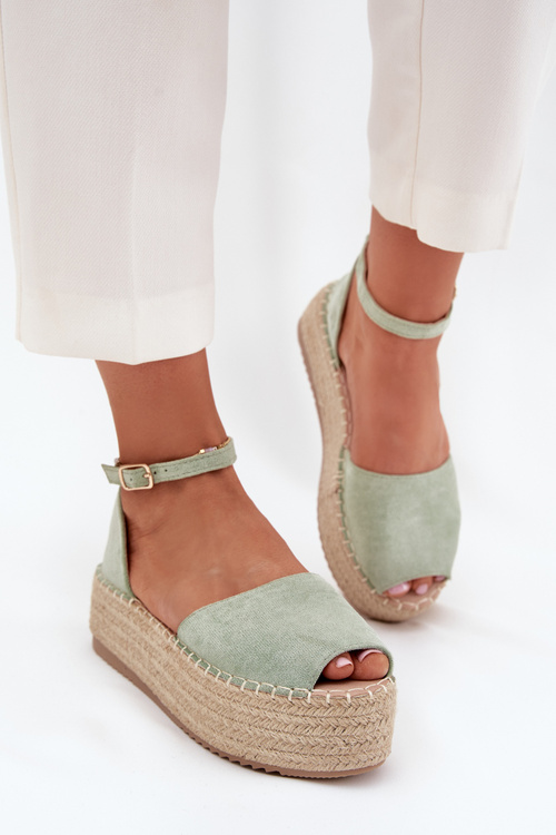 Women's platform espadrilles with weaving mint Selise