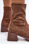 Women's low heeled ankle boots brown Aphroteia