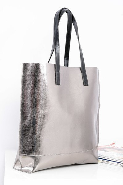 Large Silver Women's Shopper Bag + Smaller Handbag