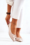 Leather Pointed Ballerinas Beige Rachelle