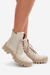 Women's Boots Made Of Natural Leather Light Beige Zazoo