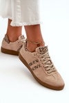 Damskie Sneakersy Zamszowe Beżowe Zazoo N1068