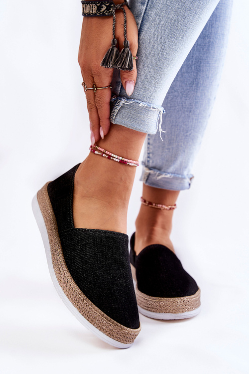 Tenisówki Damskie Slip On Czarne Big Star KK276008 