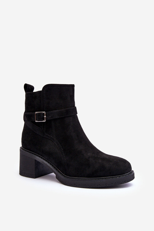 Suede Boots with Buckle Black Neste