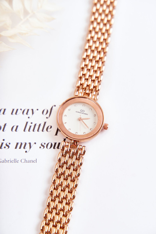 Zegarek Damski Cyrkonie Na Tarczy Różowe Złoto Giorgio & Dario