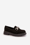 Women's Eco Suede Moccasins With Decoration Black Wistera